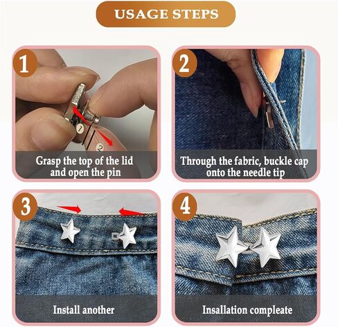 10 Set Pant Waist Tightener, Adjustable Pant Clips Waist Tightener Buttons Pins for Loose Jeans Waist Tightener for Pants Women in Saudi Arabia