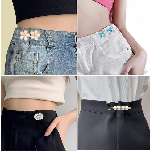 10 Set Pant Waist Tightener, Adjustable Pant Clips Waist Tightener Buttons Pins for Loose Jeans Waist Tightener for Pants Women in Saudi Arabia