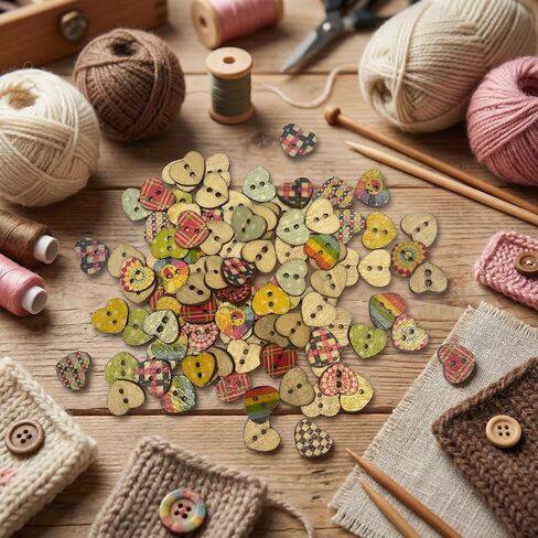 100 Pcs Decorative Sewing Buttons for DIY Crafts | Sewing, Clothing Embellishment, Craft Projects & Home Decor Accessories in Saudi Arabia