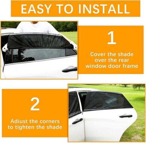 2 Pack Back Car Window Covers Shades Car Side Window Sun Shades,Sunshade for car Window Baby, UV Protection Breathable Spandex Window Covers, Universal Fit Most (99%) of Cars(Medium 42.5"x27.5") in Kuwait