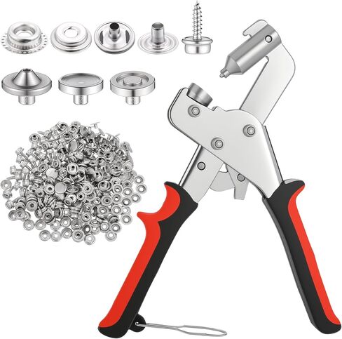 Premium Snap Fastener Tool with Case and 120 Sets 15mm Stainless Steel Snaps, Heavy Duty Snap Fastener Tool, Heavy-Duty Snaps Button Kit for Fabric/DIY Sewing/Leather/Boat Cover/Canvas/Tarps/Repairs in Kuwait