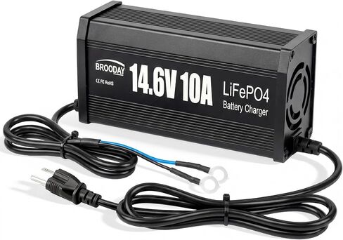 12V LiFePO4 Battery Charger, 14.6V 10A Smart Automatic 12V Lithium Battery Charger with Overcharge Protection for Car, RV, Boat, Motorcycle in Saudi Arabia