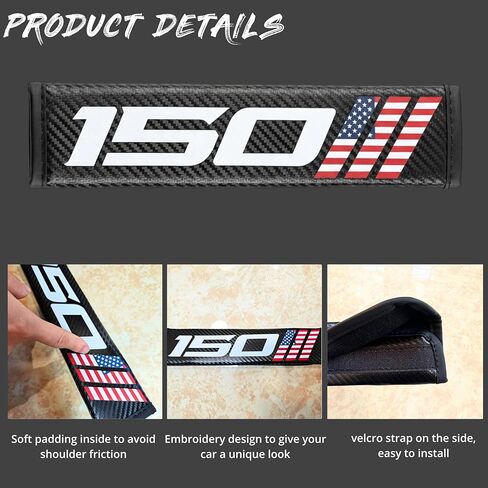 Seat Belt Strap Cover Pad,Compatible with F 150, Interior Car Accessories, for Auto Car Truck Pickup 2025, Carbon Fiber Leather, Shoulder Neck Cushion Protector, 2 PCS in Saudi Arabia
