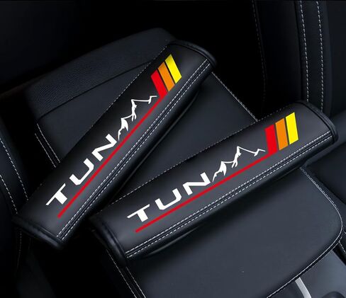 2PCS Car Seat Belt Cover Pad Compatible with Toyota Tundra TRD Seatbelt Pad Accessories - Leather Car Seatbelt Shoulder Guards Interior Decoration (TUN) in Saudi Arabia