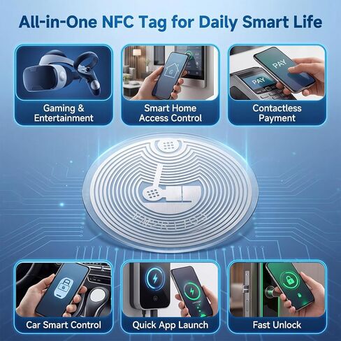 40 PCS NFC Tags Sticker with MIFARE Classic 1K Chip, NFC Tags Round Adhesive RFID Stickers Smart NFC Tag Sticker ISO 14443A 13.56 MHz Self-Adhesive Commercial Access Proximity Cards（1 inch ） in Kuwait
