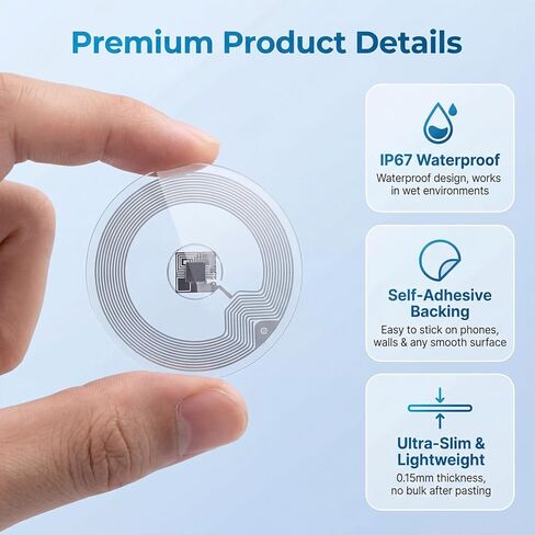 40 PCS NFC Tags Sticker with MIFARE Classic 1K Chip, NFC Tags Round Adhesive RFID Stickers Smart NFC Tag Sticker ISO 14443A 13.56 MHz Self-Adhesive Commercial Access Proximity Cards（1 inch ） in Kuwait
