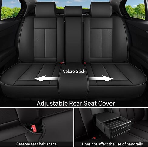 Car Seat Covers Full Set, Universal Fit Black Seat Protectors, Waterproof Anti-Slip Automotive Leather Car Seat Cushion for Most Sedan, SUV, Pick-up Truck,Seat Covers for cars Front and Rear,5 Seats in Kuwait
