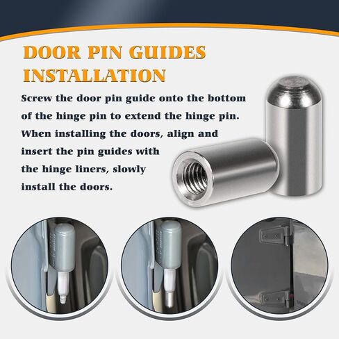 Door Pin Guides + Door Hinge Liners + Door Bushing Removal Tool Compatible with Jeep Wrangler JK JKU JL JLU Sports Sahara Freedom Unlimited Gladiator 2/4-Door 2007-2024 Stainless Steel (17 PCS) in Saudi Arabia