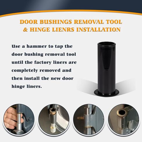 Door Pin Guides + Door Hinge Liners + Door Bushing Removal Tool Compatible with Jeep Wrangler JK JKU JL JLU Sports Sahara Freedom Unlimited Gladiator 2/4-Door 2007-2024 Stainless Steel (17 PCS) in Saudi Arabia