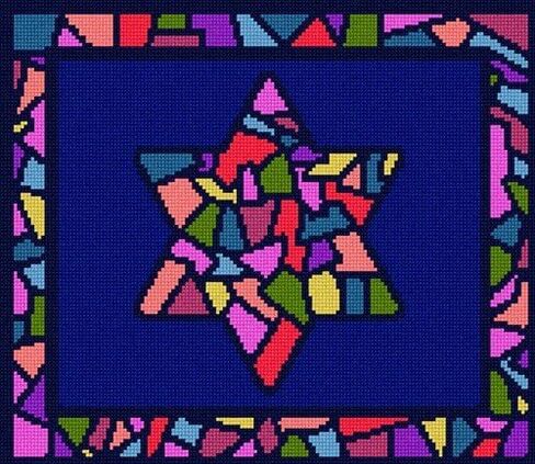 قماش Pepita Needlepoint: زجاج Tallit الملون، 12 بوصة × 10 بوصة in Kuwait