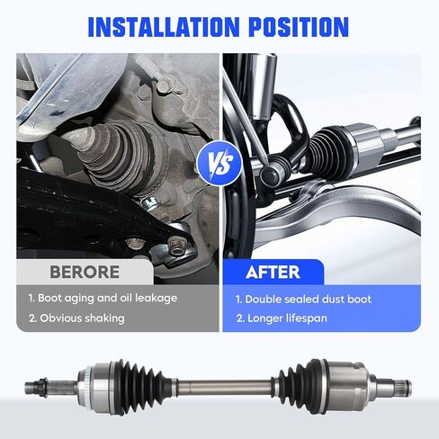 Front CV Axle Shaft Assembly Fit for Toyota Highlander 2001-2007, for Camry 2002-2009, for Solara 2004-2008, for 2.4L FWD Gas Only, Left CV Joint Shaft, Replace for 66-5245, 1 pack in Kuwait