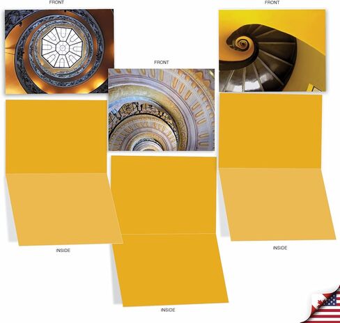 The Best Card Company - 10 بطاقات ملاحظات فارغة في صندوق (4 × 5.12 بوصة) - الهندسة المعمارية، بطاقات متنوعة لجميع المناسبات - Stairways to Heaven M3095 in Kuwait