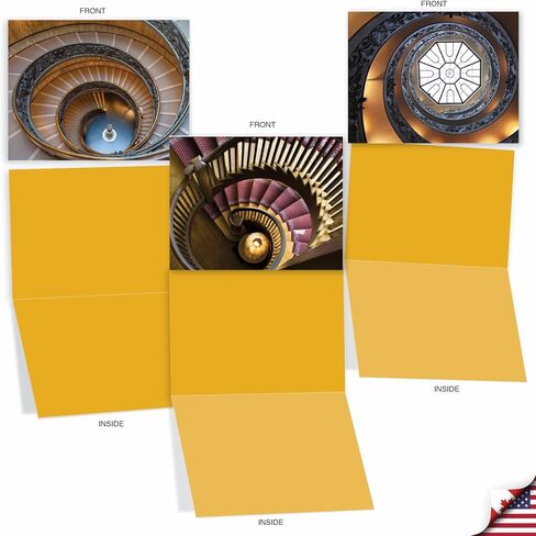 The Best Card Company - 10 بطاقات ملاحظات فارغة في صندوق (4 × 5.12 بوصة) - الهندسة المعمارية، بطاقات متنوعة لجميع المناسبات - Stairways to Heaven M3095 in Kuwait