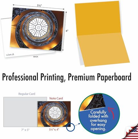 The Best Card Company - 10 بطاقات ملاحظات فارغة في صندوق (4 × 5.12 بوصة) - الهندسة المعمارية، بطاقات متنوعة لجميع المناسبات - Stairways to Heaven M3095 in Kuwait