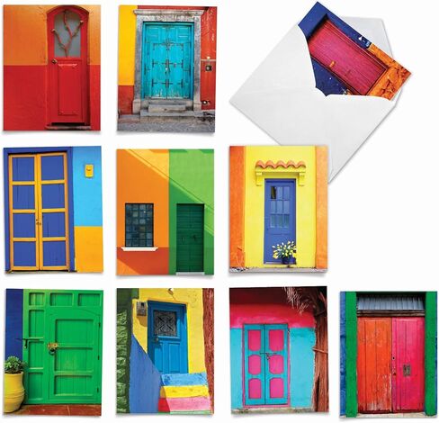The Best Card Company - 10 بطاقات ملاحظات فارغة في صندوق (4 × 5.12 بوصة) - الهندسة المعمارية، بطاقات متنوعة لجميع المناسبات - Stairways to Heaven M3095 in Kuwait