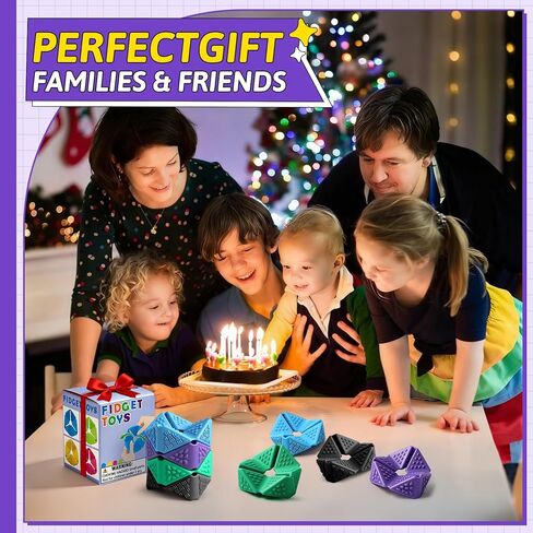 Silicone Fidget Toys ,4PCS Stress Relief Sensory Toys for Autism ADHD Anxiety,Fun Textures Gadgets,Office Desk Toy,Stocking Stuffers for Women Men Best Gift (4 PCS) in Saudi Arabia
