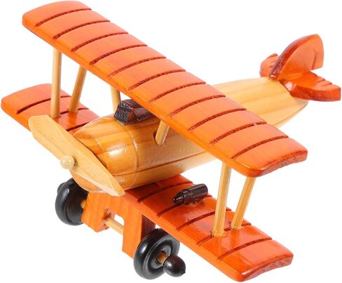 TOYANDONA Vintage Wooden Planes Model Retro Aircraft Glider Biplane Pendant Model Wooden Airplane for Kids Toy, Office, Home Decor, Desktop Ornament in Kuwait