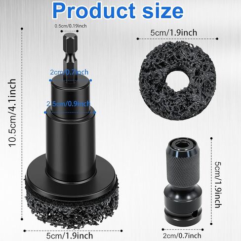 Wheel Hub Cleaning Tool with 5 Replaceable Pads, Effective Rust & Paint Remover for Lug Studs and Rotors, Fits 1/2" Wrenches & Electric Drills, Durable Automotive Maintenance Tool for Hub Resurfacing in Saudi Arabia