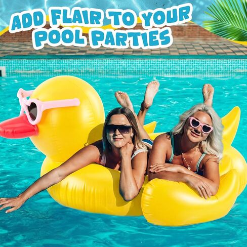 Hungdao 74 L x 57" W Giant Inflatable Ducky Pool Float Huge Inflatable Duck Float Oversized Ride on Animal Pool Floats Lake Tubes Large Water Lounge Chair for Beach with Stable Wings Without Pump in Kuwait