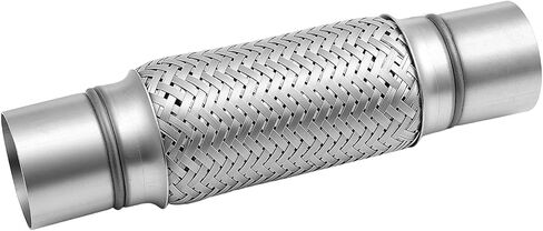 2 Pack 2.5 x 8 Inch Flex Exhaust Pipe, 12 Inch Long Stainless Steel Double Braided Heavy Duty Flex Pipe for Exhaust System Repair in Saudi Arabia