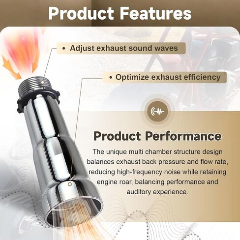 3 Stage Exhaust tip 3/4 NPT Gunmetal For exhaust pipe with female thread,For Predator 196cc 212cc Honda GX160 GX200 Go Kart Mini Bikes,For Coleman CT200U-EX BT200x ct100u/cc100x Mini Bike in Kuwait