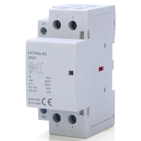 HCH8s-80 AC DC Contactor 2P 40A 80A 2NO 1NO1NC AC24V DC24V Automatic Householdr Contactor Din Rail Type 50Hz /60Hz (2P 80A 1NO1NC DC24V) in Kuwait