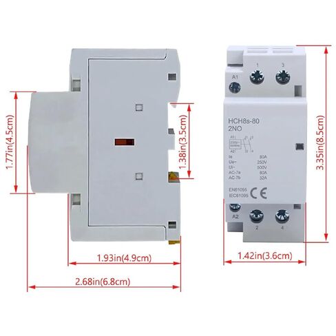 HCH8s-80 AC DC Contactor 2P 40A 80A 2NO 1NO1NC AC24V DC24V Automatic Householdr Contactor Din Rail Type 50Hz /60Hz (2P 80A 1NO1NC DC24V) in Kuwait