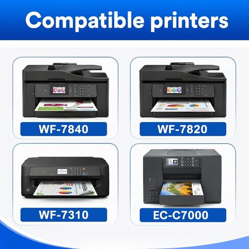 Remanufactured for Epson 812XL Ink cartridges Combo Pack 812 XL for Workforce Pro WF-7840 WF-7820 WF-7310 EC-C7000 Printer 2 Black 2 Cyan 2 Magenta 2 Yellow 8 Pack in Saudi Arabia