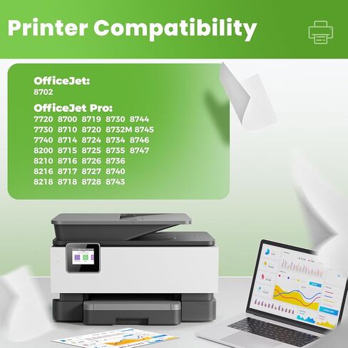 مجموعة خراطيش حبر 952XL مكونة من 4 عبوات متوافقة مع خرطوشة حبر HP 952 XL 952XL تعمل مع طابعة OfficeJet 8702 OfficeJet Pro 8710 7740 8720 8702 8210 7720 8715 8730 8740 8216 (BK/C/M/Y، 4 عبوات) in Kuwait