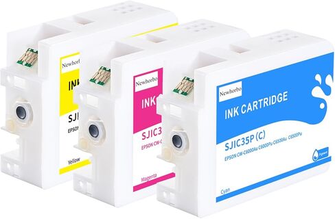 SJIC35P Ink Cartridge Remanufactured for SJIC35P SJIC35P-C SJIC35P-M SJIC35P-Y Ink Tank for ColorWorks CW-C6000P CW-C6500AE Inkjet Printer Ink(Cyan Magenta Yellow 3 Pack) in Saudi Arabia