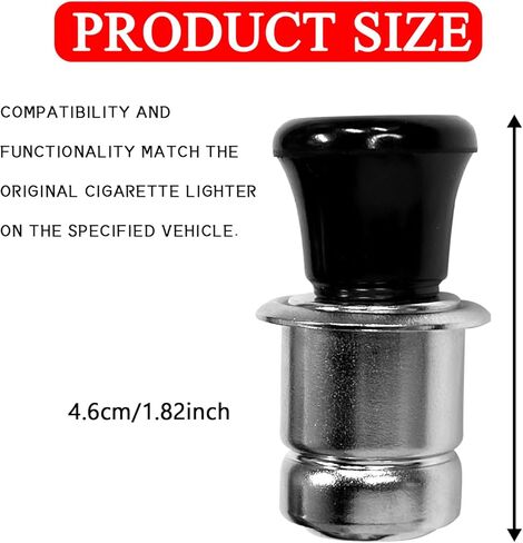 Car Cigarette Lighter 12V Pop-Out Cigarette Lighter Replacement 2PCS Universal Metal Plastic Construction Ignition Lighters Power Plug Fits Most Vehicles 12 Volt Socket & Power Source(2PCS/12V) in Kuwait