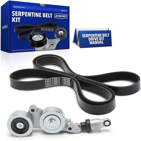 JC Whitney JFBAJCWTBK00005 Engine Serpentine Drive Belt Kit - Compatible with Honda Accord 2008-2010, Pilot 2006-2011, Odyssey 2005-2010, Accord Crosstour 2010-3.5L in Kuwait