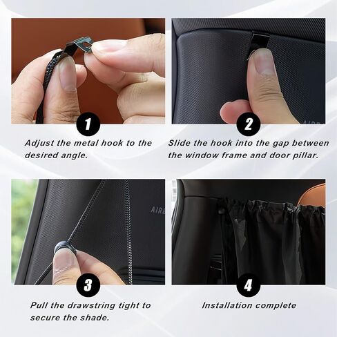 Car Privacy Curtain, Blackout Sun Shade Cover Front & Rear Seat Divider, Sunshade Screen Cover Blocks Light for Sleeping Baby, Fits Sedan SUV Van Truck, Car Accessories, 1 Pack (Black) in Saudi Arabia