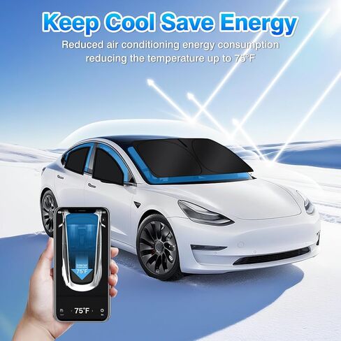 T TGBROS for Tesla Model Y Window Shades 2020-2024, Full Set Windshield Side Rear Sunshades with Upgraded Suction Cups, Secure Fit for Frameless Windows Blackout Privacy Cover 8PCS (Not for Juniper) in Kuwait