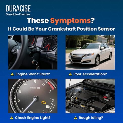 مستشعر موضع العمود المرفقي DURACISE متوافق مع 2008-2025 Honda CR-V، Accord، Civic، Pilot، Odyssey، Crosstour، Ridgeline & 2010-2025 Acura MDX، RDX، TL، TSX، ILX، OEM #37500R40A01، 375005J6A01 in Kuwait