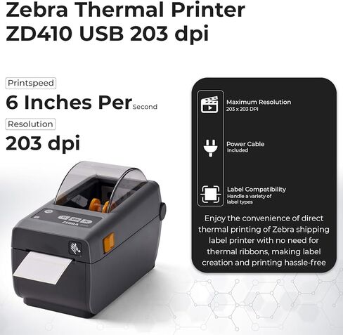 ZD410 Direct Thermal Label Printer for Shipping Barcodes Desktop USB Ethernet Wired Office Use in Kuwait