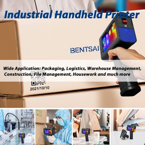 BENTSAI BT-HH6105B2 Handheld Inkjet Printer with 1/2 Inch Print Height Portable Handheld Printer for EXP Date, Batch Number, QR Code, Barcode, Logo on Carton Wood Fabric Plastic Metal (Black) in Saudi Arabia