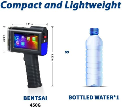 BENTSAI BT-HH6105B2 Handheld Inkjet Printer with 1/2 Inch Print Height Portable Handheld Printer for EXP Date, Batch Number, QR Code, Barcode, Logo on Carton Wood Fabric Plastic Metal (Black) in Saudi Arabia