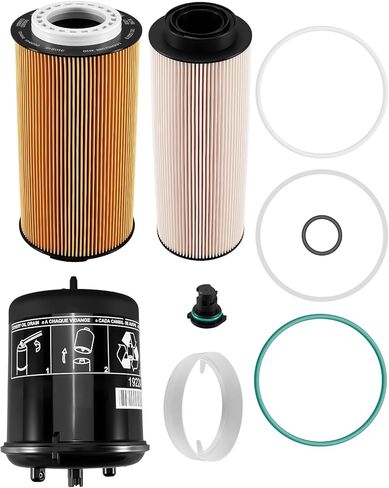 1718534 Filter Service Kit Fit for Paccar MX-13 EPA 17 Replace 1718534PE 1922496 1922496PE 2234788 2234788PE 2277129 1852006 1982821, Centrifugal Oil Filter, Oil Filter, Fuel Filter, Drain Plug in Kuwait