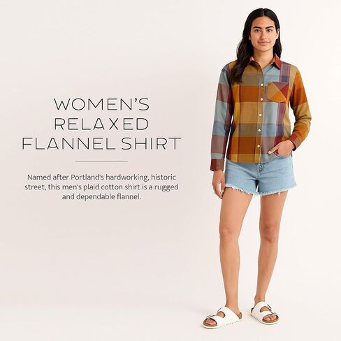Pendleton Women's Relaxed Flannel Shirt, 100% Soft Cotton Long Sleeve in Saudi Arabia