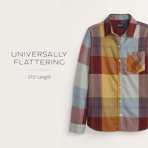 Pendleton Women's Relaxed Flannel Shirt, 100% Soft Cotton Long Sleeve in Saudi Arabia