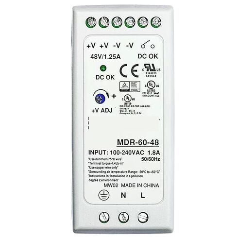 1 قطعة MDR-60-48 48 فولت 1.25A 50 واط مخرج واحد صناعي DIN السكك الحديدية مصدر الطاقة AC-DC in Kuwait