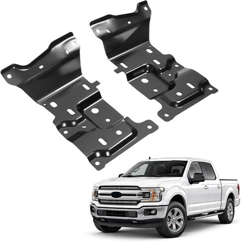 KUAFU زوج دعامة المصد الأمامي متوافقة مع 2018-2020 Ford F-150 لاستبدال FO1066198 FO1067198 JL3Z17B985A JL3Z17B984A الصلب الكهربائي معبى باللون الأسود in Kuwait