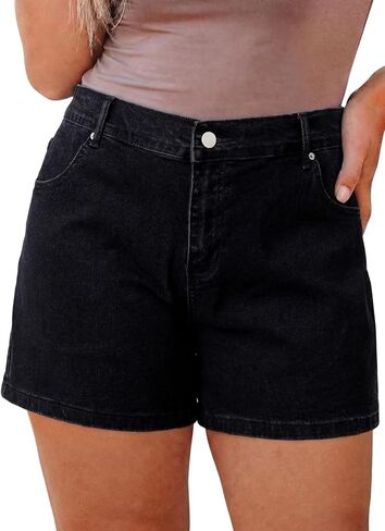 Eytino Womens Plus Size Jean Shorts High Waisted Stretchy Daisy Embroidered Denim Shorts with Pockts(1X-5X) in Saudi Arabia