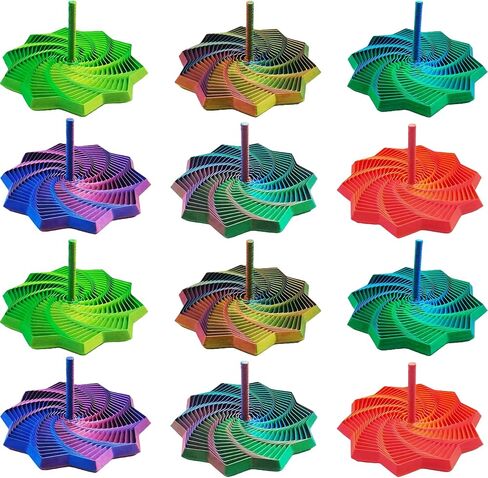 3D Printed Fidget Star with Detachable Handle,12 Pcs Colorful Fractal Expanded Hexagon Whirling Spiral Star Shaped Sensory Toys for Stress Relief Gifts for Kids in Kuwait