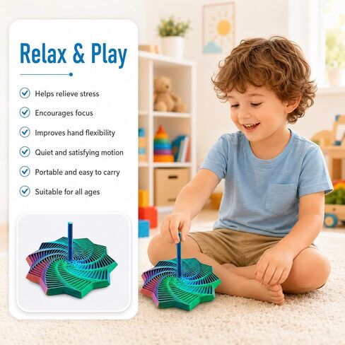 3D Printed Fidget Star with Detachable Handle,12 Pcs Colorful Fractal Expanded Hexagon Whirling Spiral Star Shaped Sensory Toys for Stress Relief Gifts for Kids in Kuwait