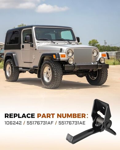 106242 Hood Safety Catch Assembly Fit for Jeep Wrangler 1997-2006, Replace 55176731AF 55176731AE in Saudi Arabia