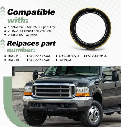 Rear Axle Seal with O-Ring Set Compatible with 1999-2024 F250 F350 Super Duty 2015-2019 Transit 150 250 350 2000-2005 Excursion Replace E5TZ-4A331-A 2C3Z-1177-AA 370247A in Kuwait