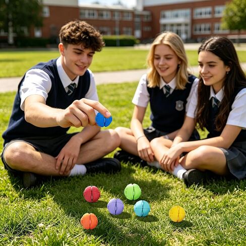 9PCS 3D Printed Fidget Press Balls, Quick-Action Stress Relief Ball with Clicks, Colorful Mini Stress Balls for Adults & Teens, Anxiety Relief Office Desk Sensory Ball with Storage Box in Kuwait