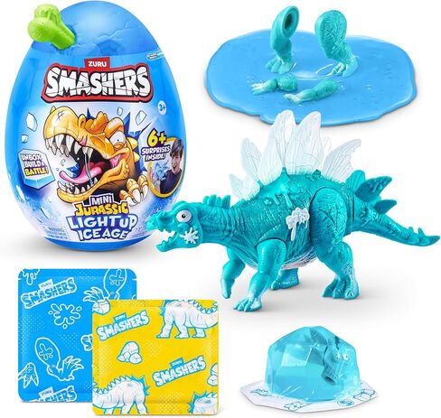 Smashers Mega Jurassic Light Up Ice Age Egg (Spinosaurus) by ZURU – Smashable Dinosaur Toy with 6+ Surprises, Slime & Ice Cube Slime, Light-Up Dino for Kids Ages 3+ in Saudi Arabia